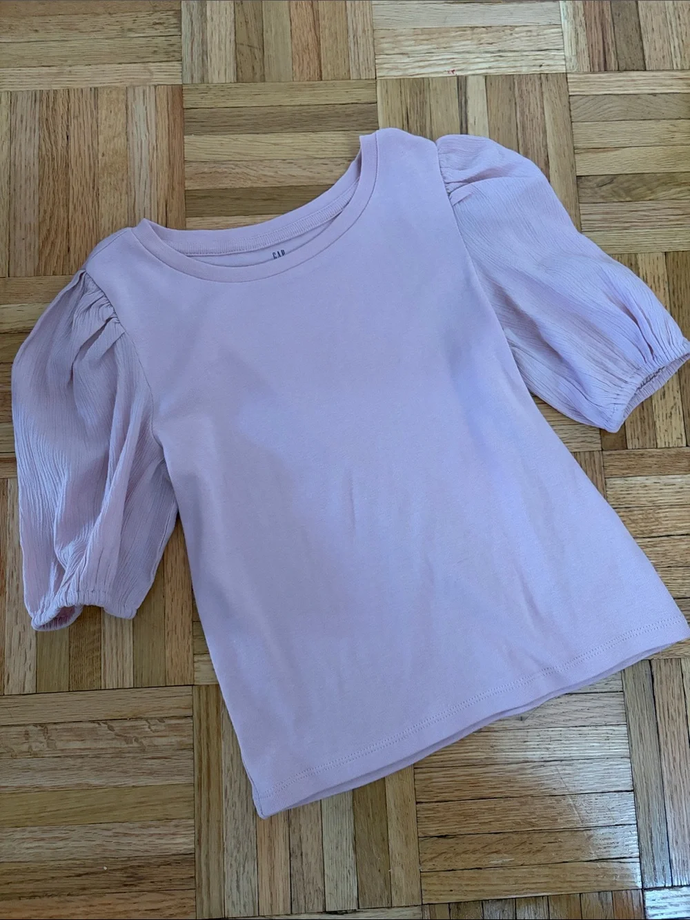 GAP Puff Sleeve Light Pink Top / Tee - Girls Size Medium (8)